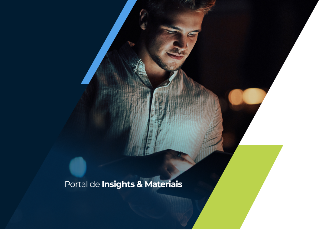 Imagem de um empresário analisando relatórios em um dispositivo tablet moderno